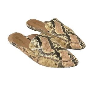 Madewell Frances Snake Print Pointed Toe Mules Size 8 Business Streetwear City